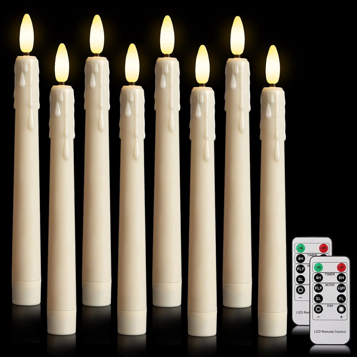 staafkaarsen met afstandsbediening en timer Led lange kaars 3D lont