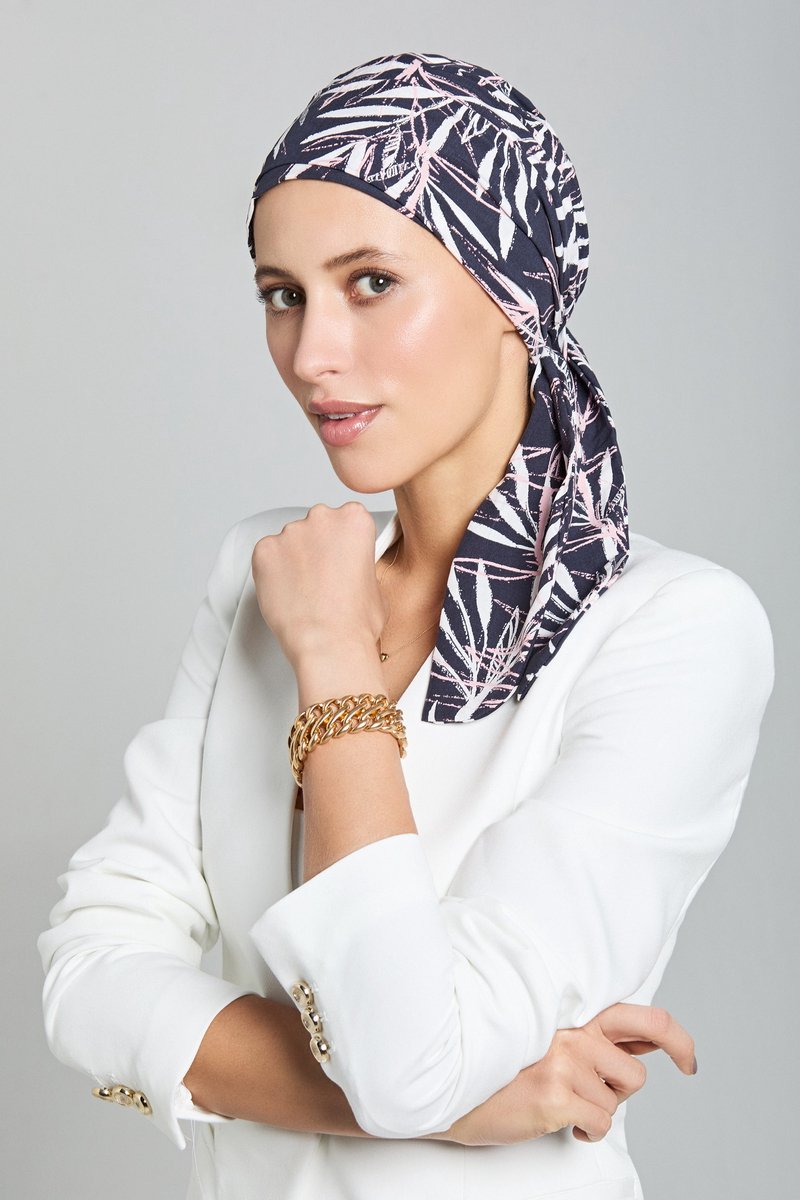 Gisela Mayer chemo hoodband Nola - kort - Maritiem blauw