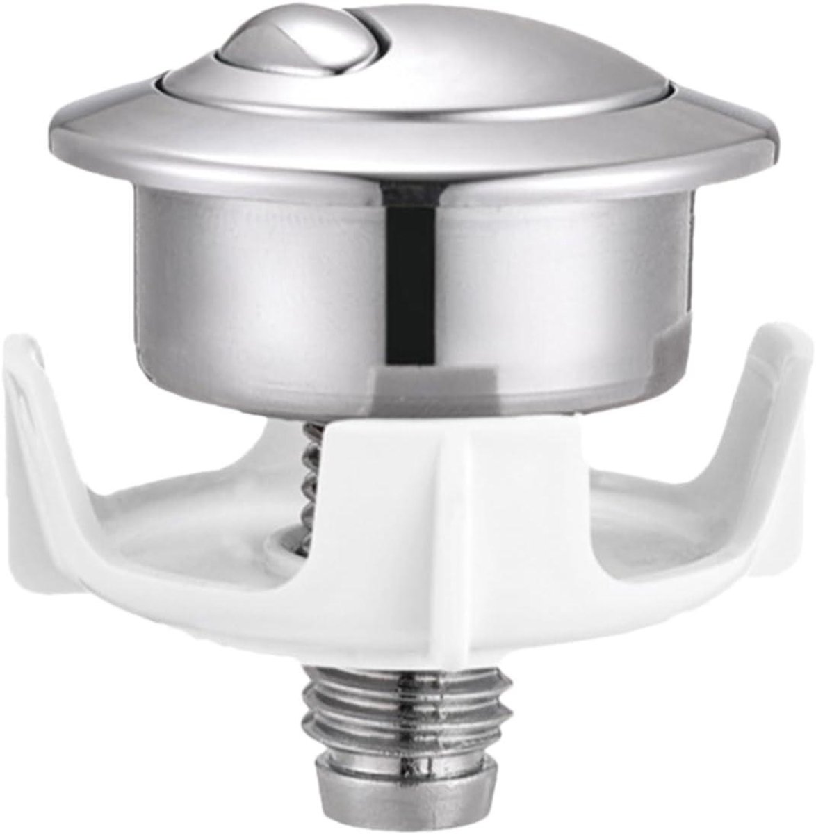 Toilet Drukknop - Spoelknop - Waterbesparing Toilet - Dubbele Spoel Functie - 54 x 37 mm - Zilver