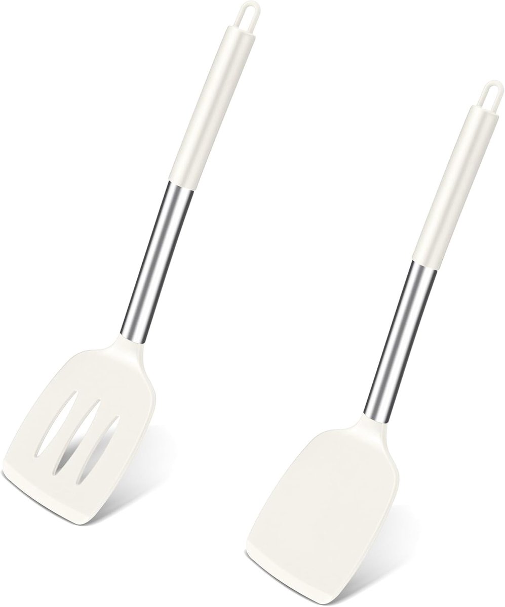 Siliconen spatel, set van 2, wit