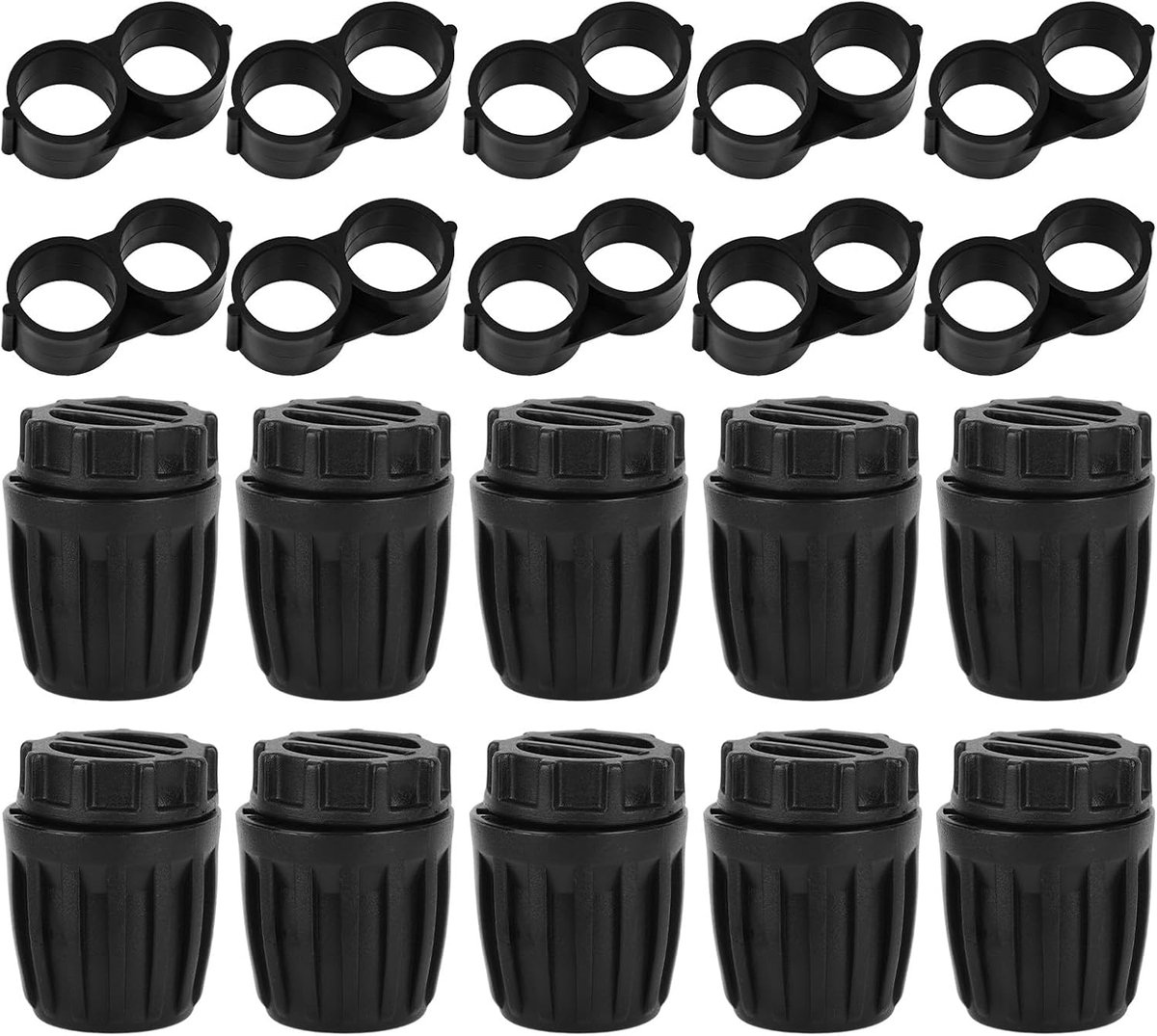20 Stuks 1/2 Inch Druppelirrigatiefittingen, 10 Irrigatiebuis-Eindkappen en 10 Druppelslang-Eindsluitingen Accessoires voor Bewateringsystemen voor Garden Yard Farm