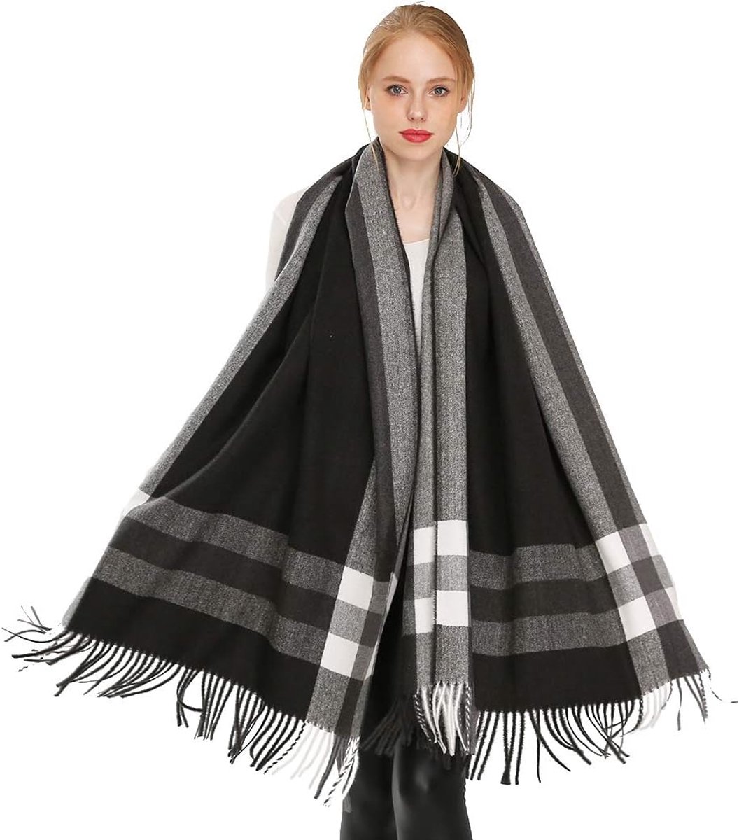 Zachte Kasjmier Wollen Sjaal Grote Pashminas-sjaal en Wrap Warm Stola