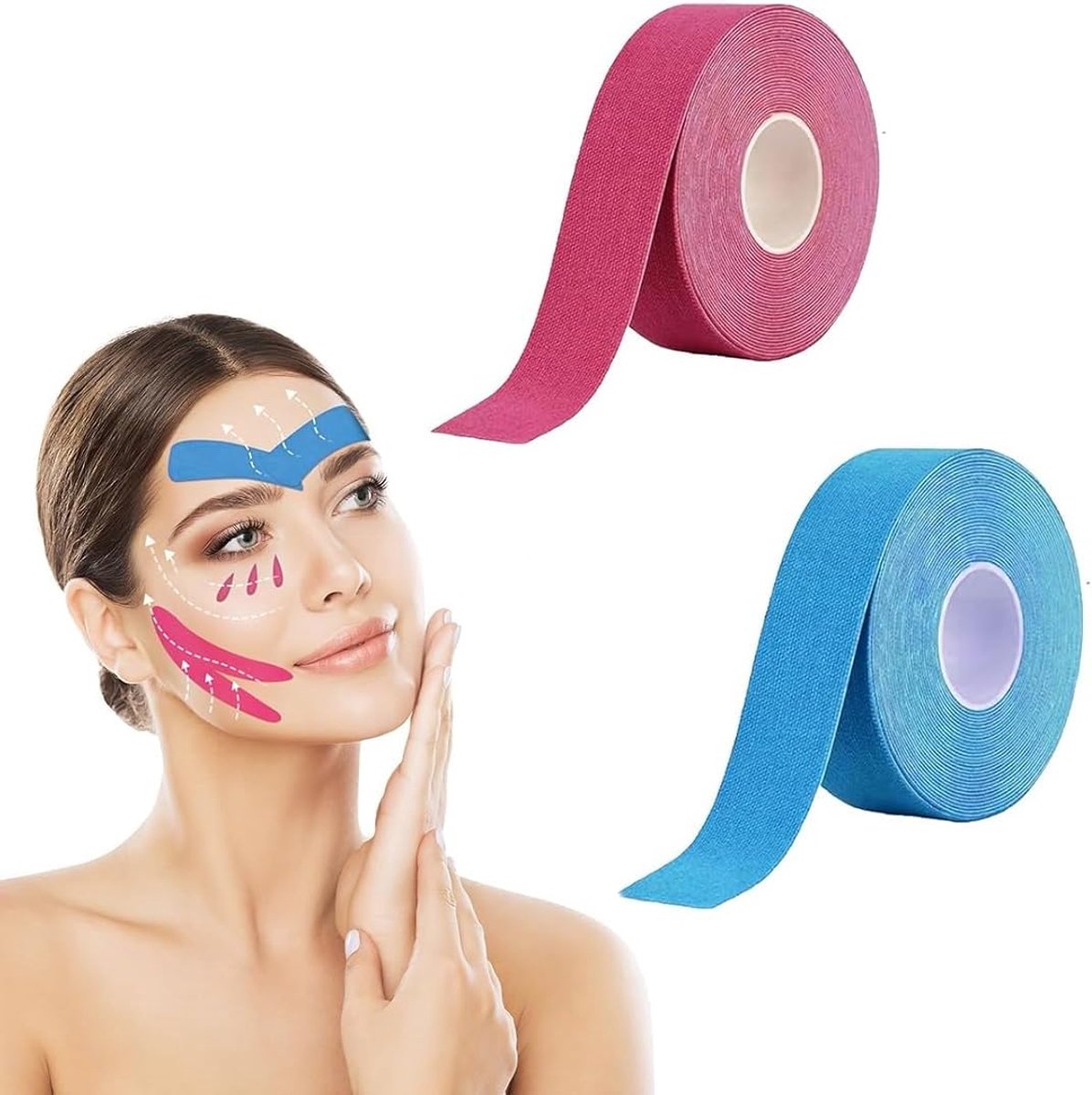 2 stuks gezichtsliftingtape, anti-rimpelpleisters, rimpelpleisters