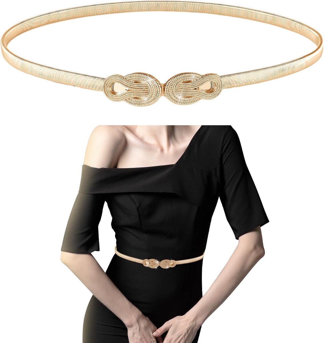 Riemen Voor Vrouwen, Elastische Gouden Ketting Riem Voor Jurken