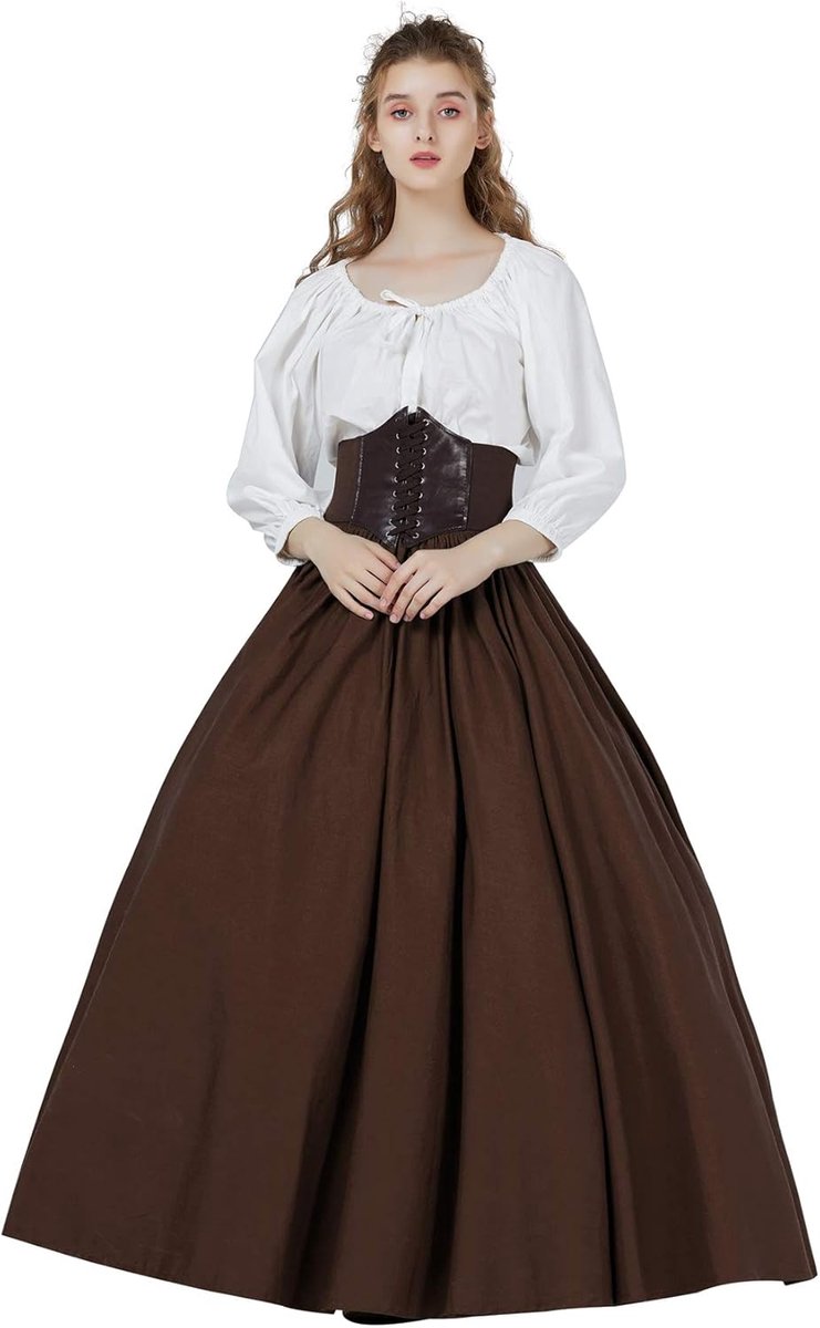 Middeleeuwse Rok Lang Katoen Renaissance Rok Kleding Victoriaans