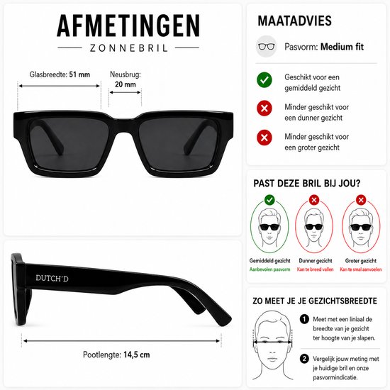 DUTCH'D® - Zonnebril - Heren & Dames - Polarized - Zwart - Shade - Sterk Montuur - Met Case - Gepolariseerd - Auto bril - UV 3 Bescherming van DUTCH'D® — afbeelding 5
