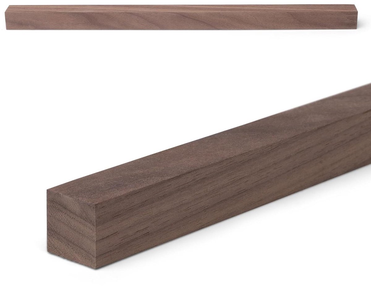 Walnoten Houten Lat - Massief Hout Profiel - Meubelbouw Projecten - Vierzijdig Geschaafd - 25 x 25 mm - Natuurlijk