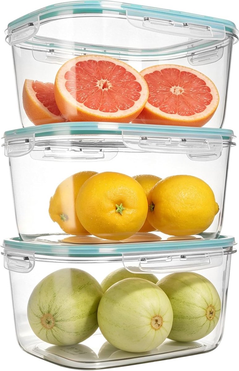 Vershouddozen voor levensmiddelen, 3 stuks, 3,95 l, blauw