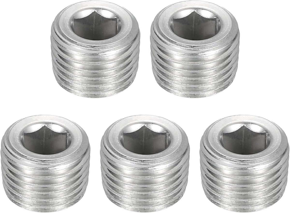 5 stuks mannelijke schroefdraadbus-buisstops, Npt 1/4 inch