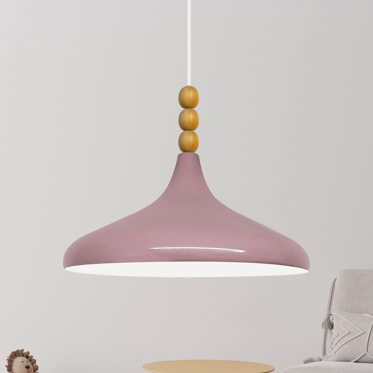 Bamyum Champion hanglamp, industriële Modern stijl, Ø35 cm, lila metalen lamp