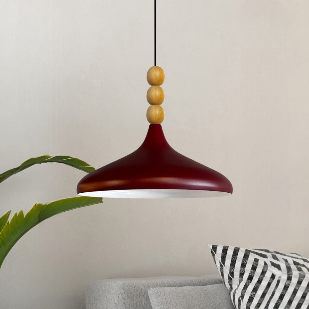 Bamyum Champion hanglamp, industriële Modern stijl, Ø35 cm, kastanjebruin metalen lamp