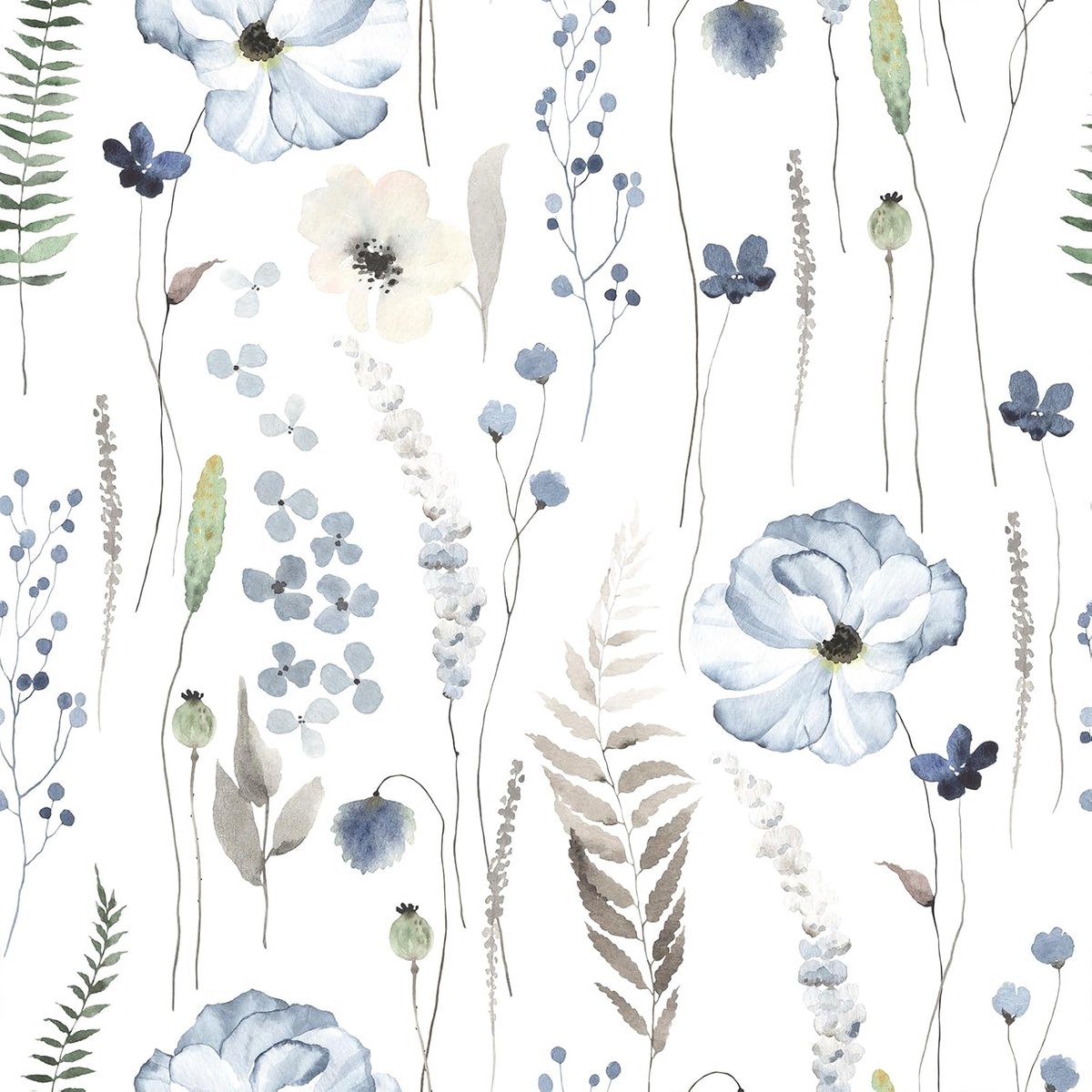 Behang Boho Varen Botanische Peel en Stick Wit Blad Contact Papier
