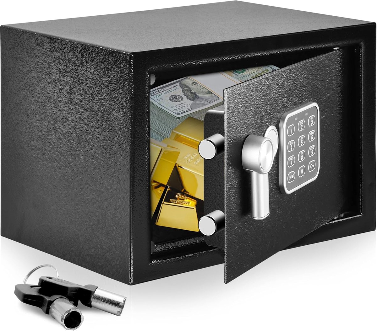 Digitale Kluis – 12,2" x 7,8" Robuuste Kluis met Code Sleutels Veilig