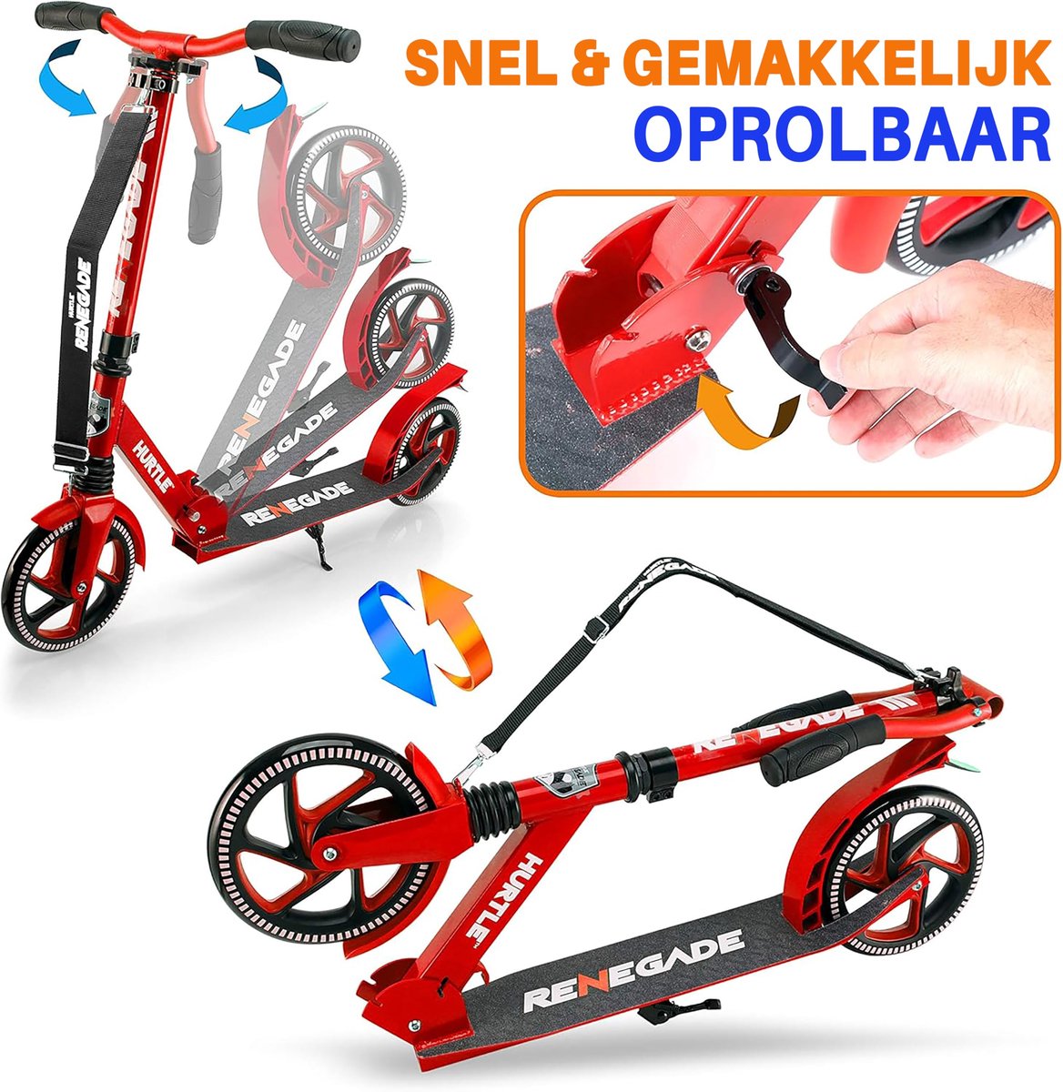 SnelShoppen - Hurtle Step voor Kinderen, Tieners en Volwassenen - 2-Wiel Kinderstep met Verstelbaar T-Stuur, Aluminium Antislip Deck, Draagbare Opvouw