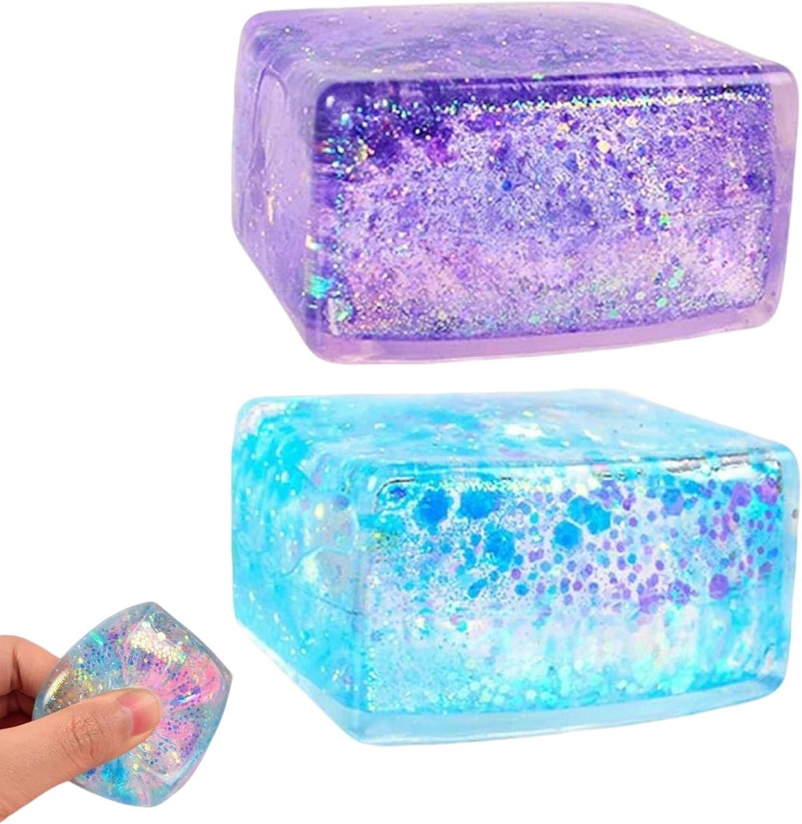 2 stuks antistressballen, TPR antistressballen, geschikt voor kinderen en volwassenen ter verlichting van angst en ADHD-symptomen (Willekeurige kleur)