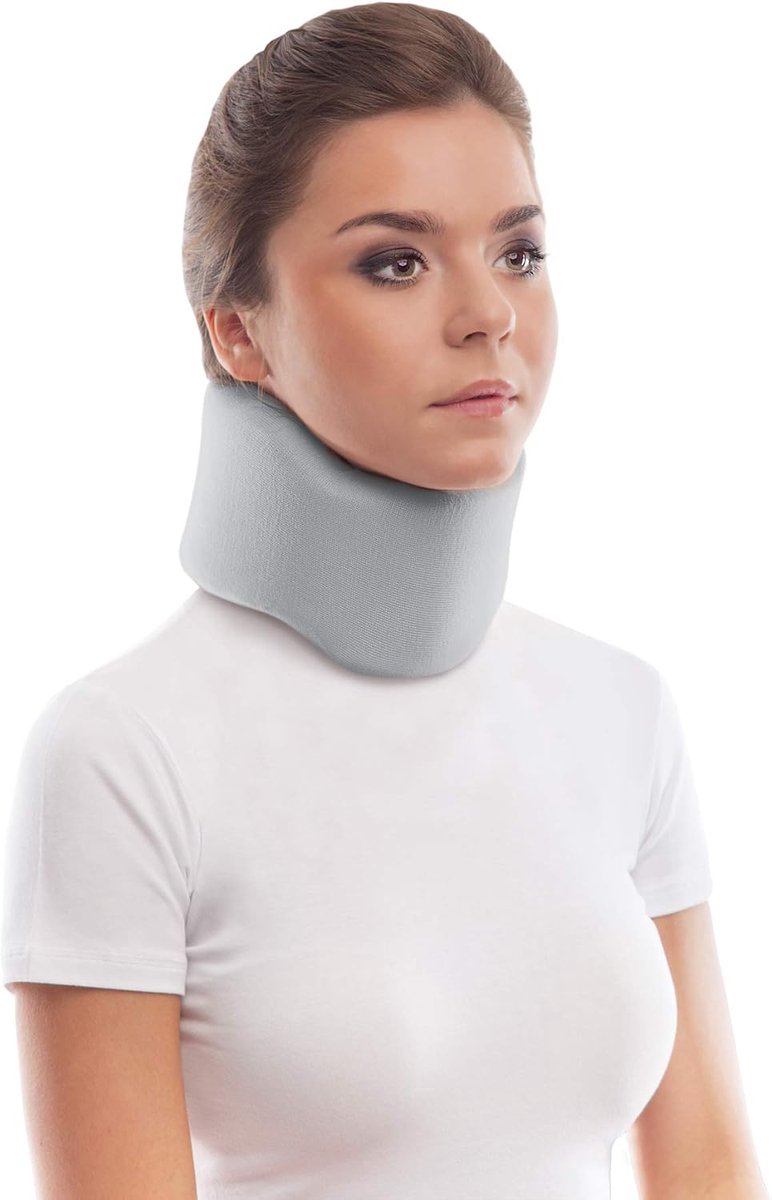 Cervicale Kraag, Medisch Apparaat Nek Steun - Helper Brace Cervicale Kraag, Houder Nek, Pediatrische Beschermer Zenuw Kussen 100% Katoen materiaal, Medium grootte Grijs