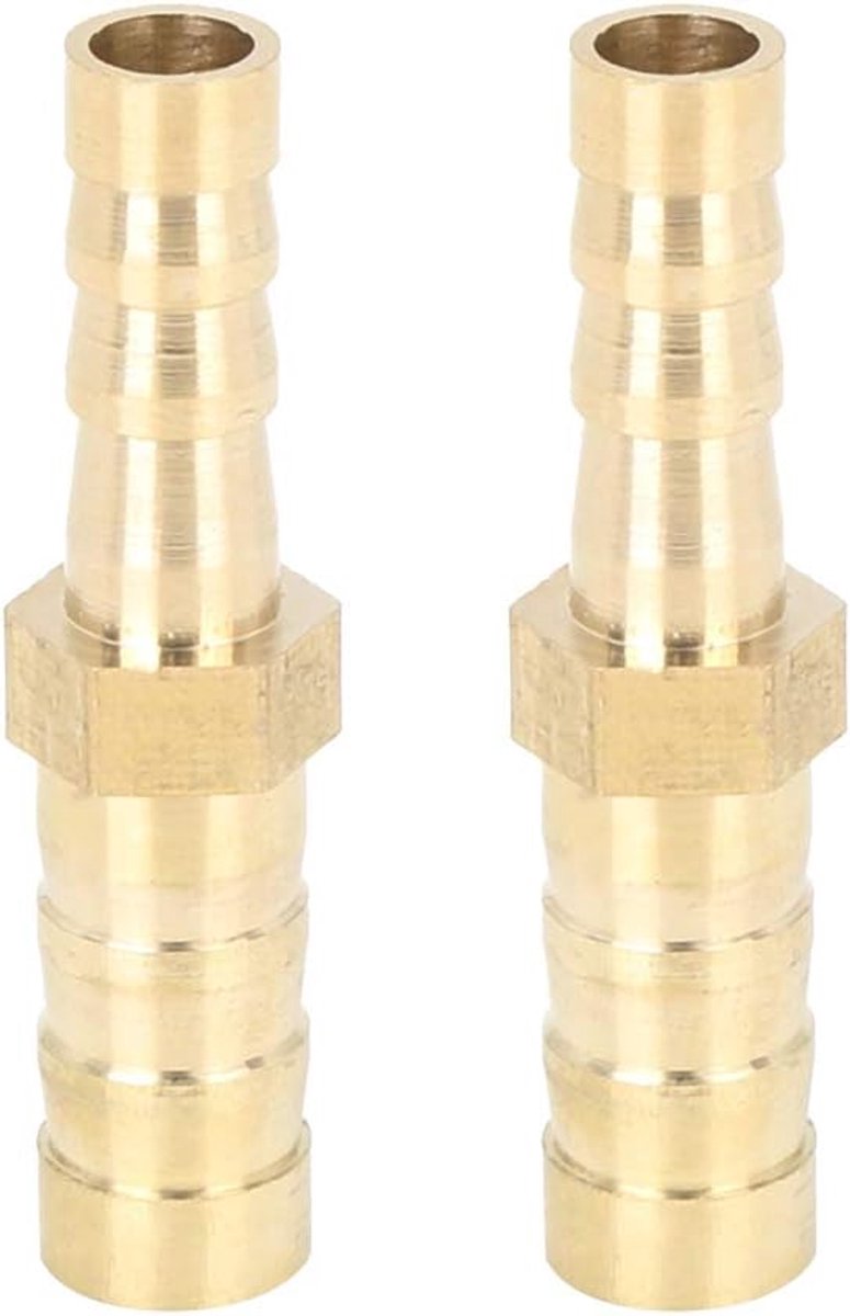 AUTOHAUX 2 stuks 8 mm tot 6 mm auto messing barslang geschikt rechte aansluiting