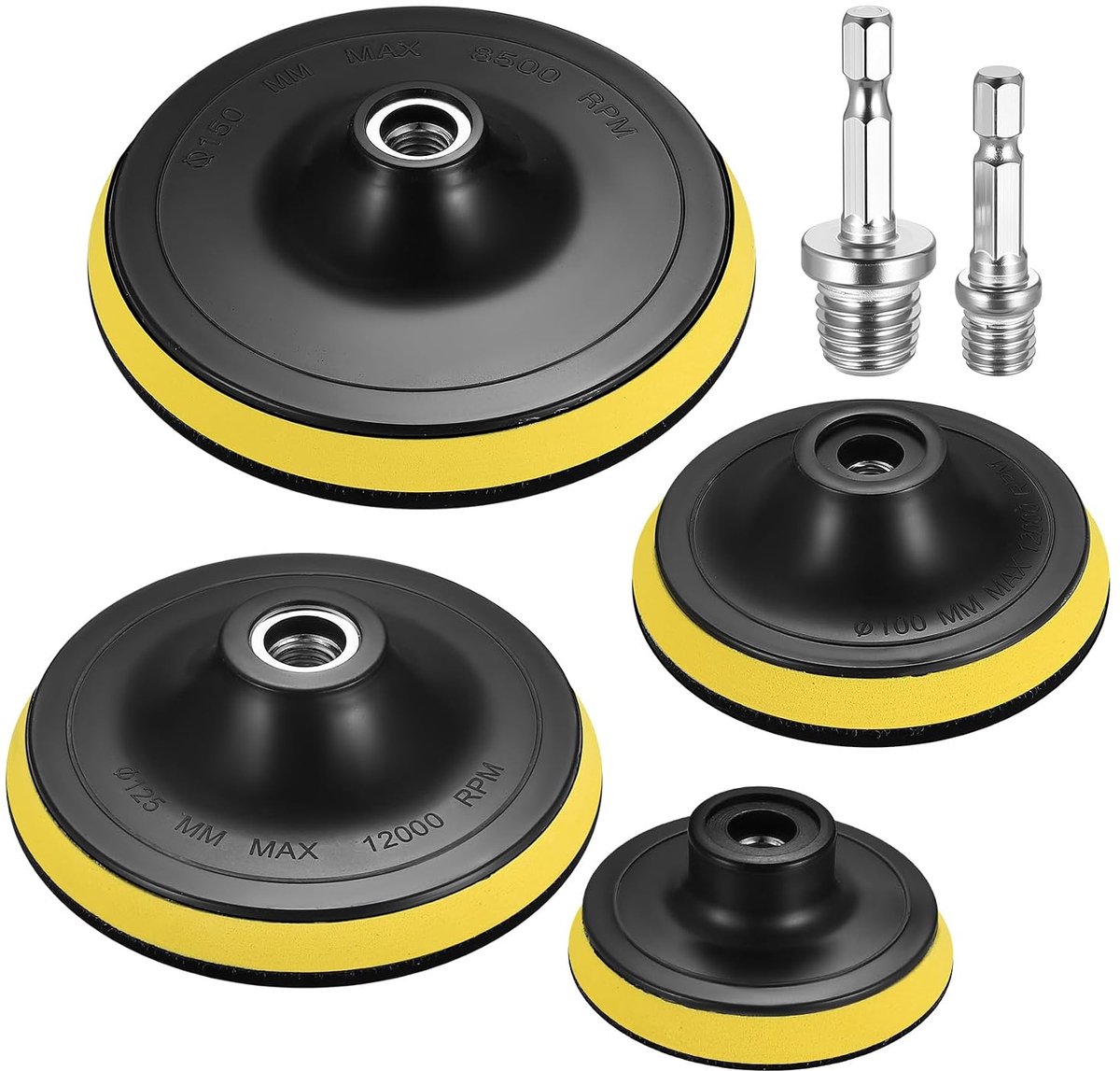 Backing Pads, 4 Stks Auto Polijsten Buffer Pads, Auto Orbitale Sander Polijstmachine Buffer Backing Plaat, 3" 4" 5" 6" Auto Polijstmachine Boor Bevestiging voor Grinder Buffing Tool, met M10