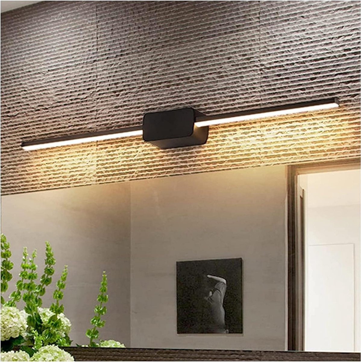 Spiegellamp Badkamer - Spiegelverlichting Kaptafel - Make-up Aanbrengen - Minimalistische Stijl - 61 cm - Zwart