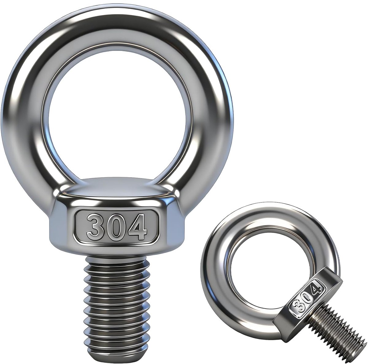 5 stuks M6 Roestvrijstalen Schroeven met Oog A2 V2A 304,Schroeven met Ring,Schroeven met Rond Oog voor Bevestiging,Ophanging,Bloempotten,Hijsapparatuur
