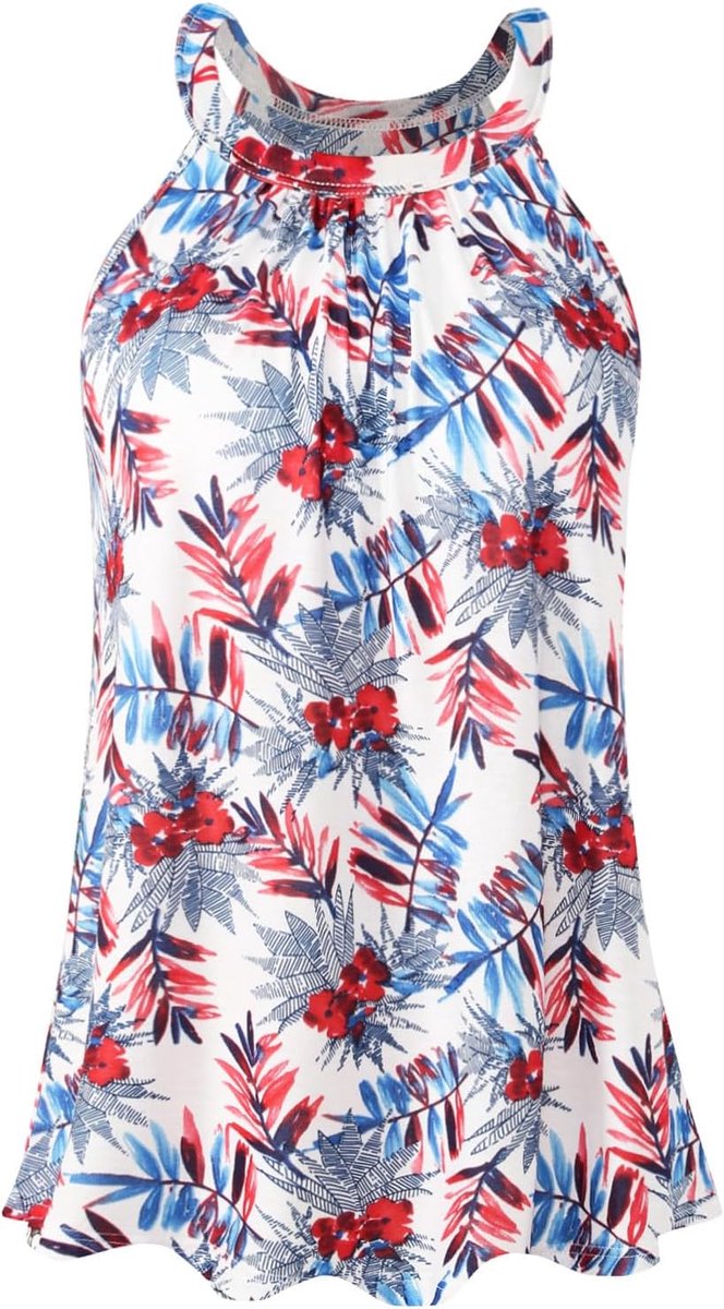 Tanktop voor dames, met geïntegreerde beha, nekhouder, onderhemd, losse pasvorm, mouwloos shirt, top S-XXXL