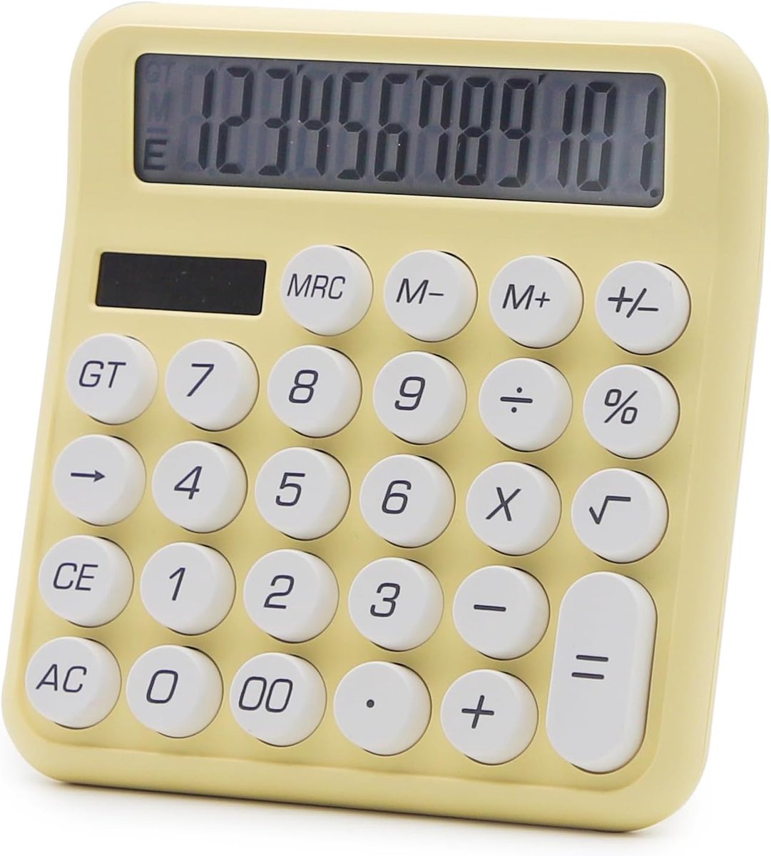 Office Desktop Calculator, 12-cijferige standaard basisrekenmachine schattige snoepkleur elektronische rekenmachine (geel)