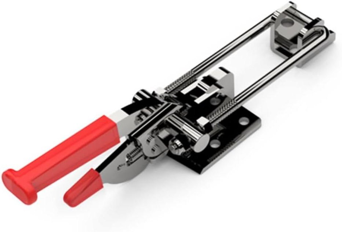Roestvrijstalen Sluiting - Knevelklem Hendel - Kisten Sluiten - Verstelbare U-bout - 19 x 4.6 x 4.4 cm - Rood