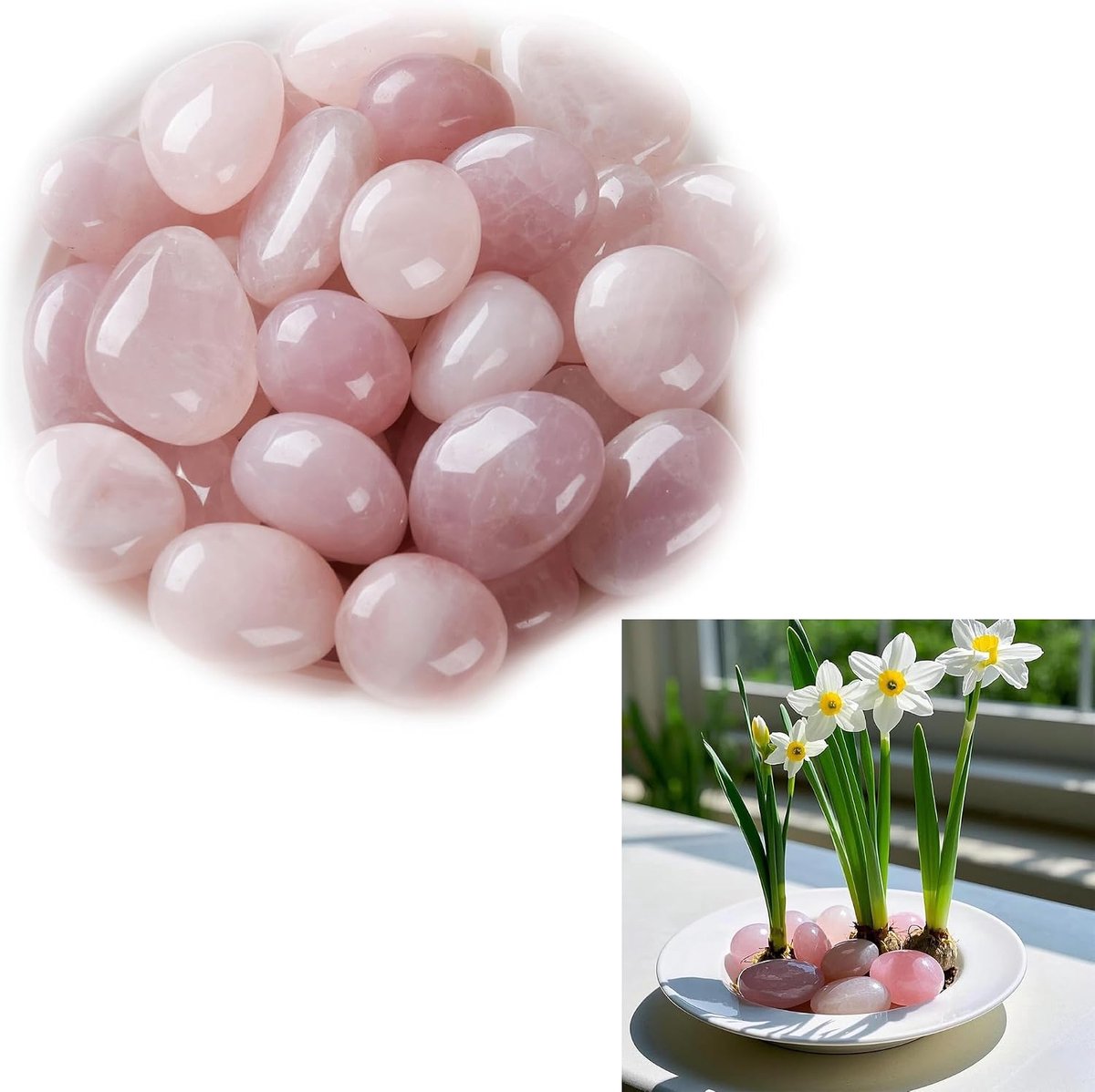 stenen set waterstenen bergkristal - roze, 100 gram, trommelstenen klein, kan als fontein voor vijvers, aquaria, plantenbakken en andere landschappen worden gebruikt