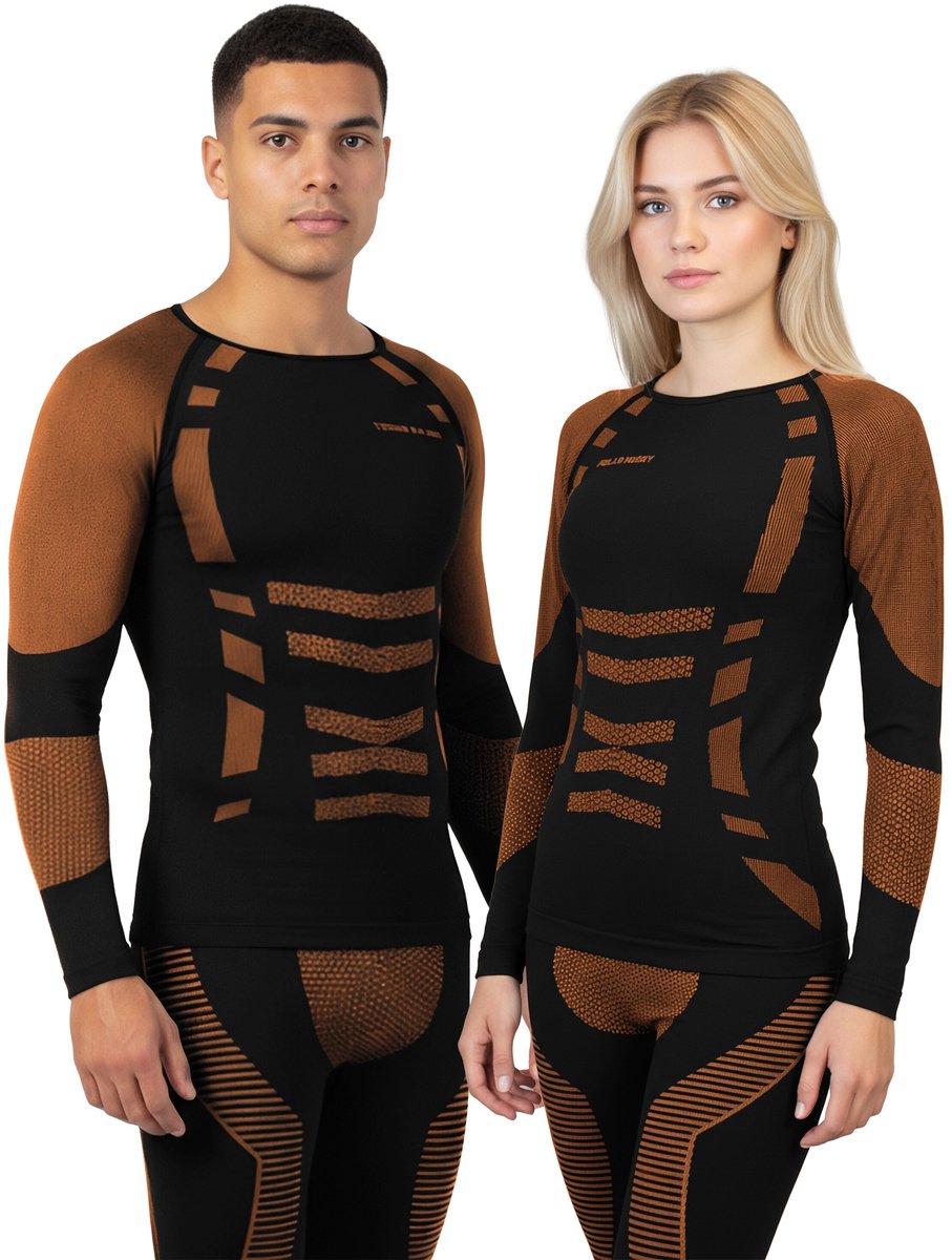 1x thermoshirt met lange mouwen voor dames en heren