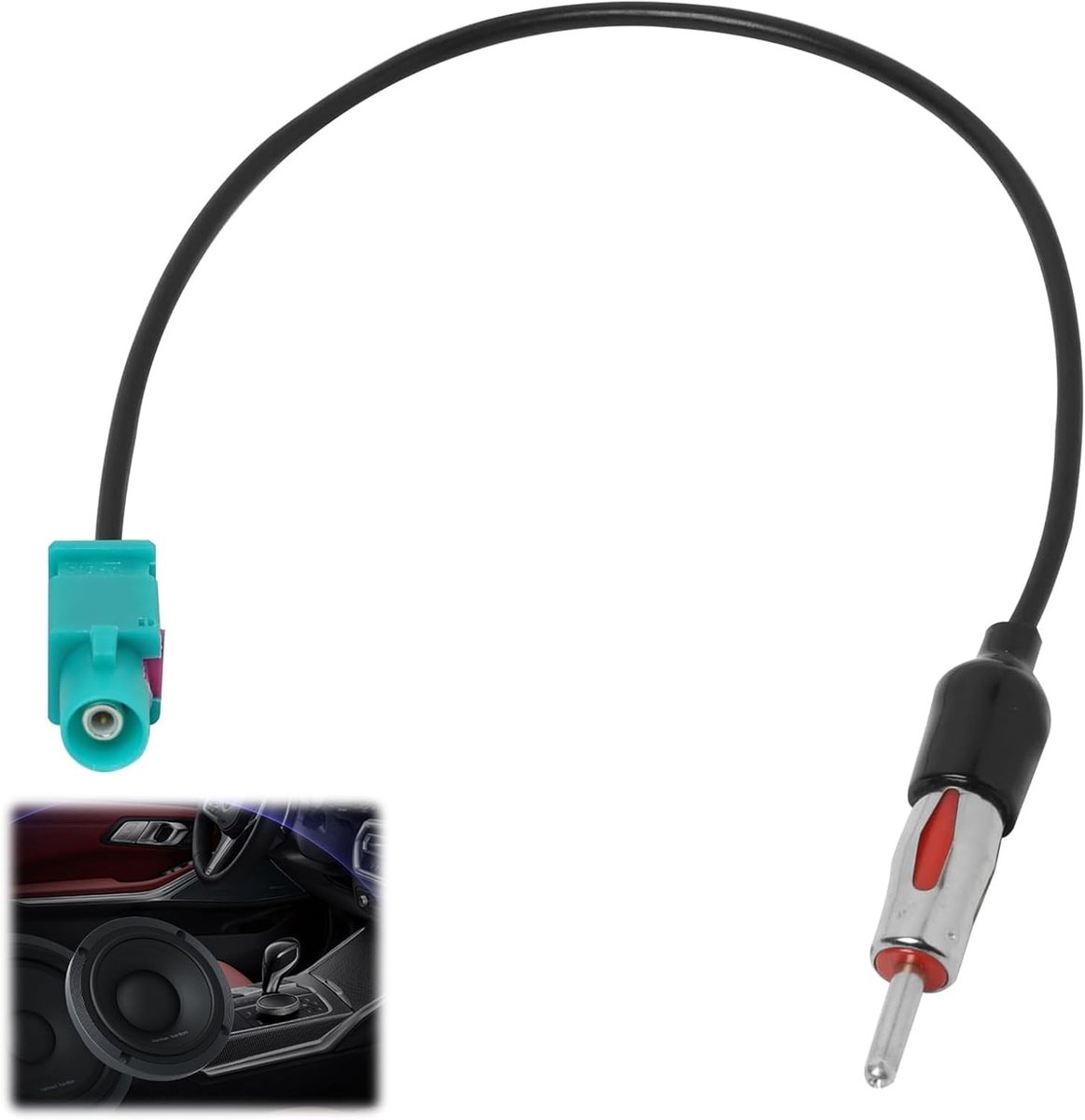 Fakra naar DIN-adapterkabel, autoradio-aansluiting, universele adapter voor radio-antenne, FM/AM-radio, voor aansluiting, kabel, auto, stereo, HD-audio