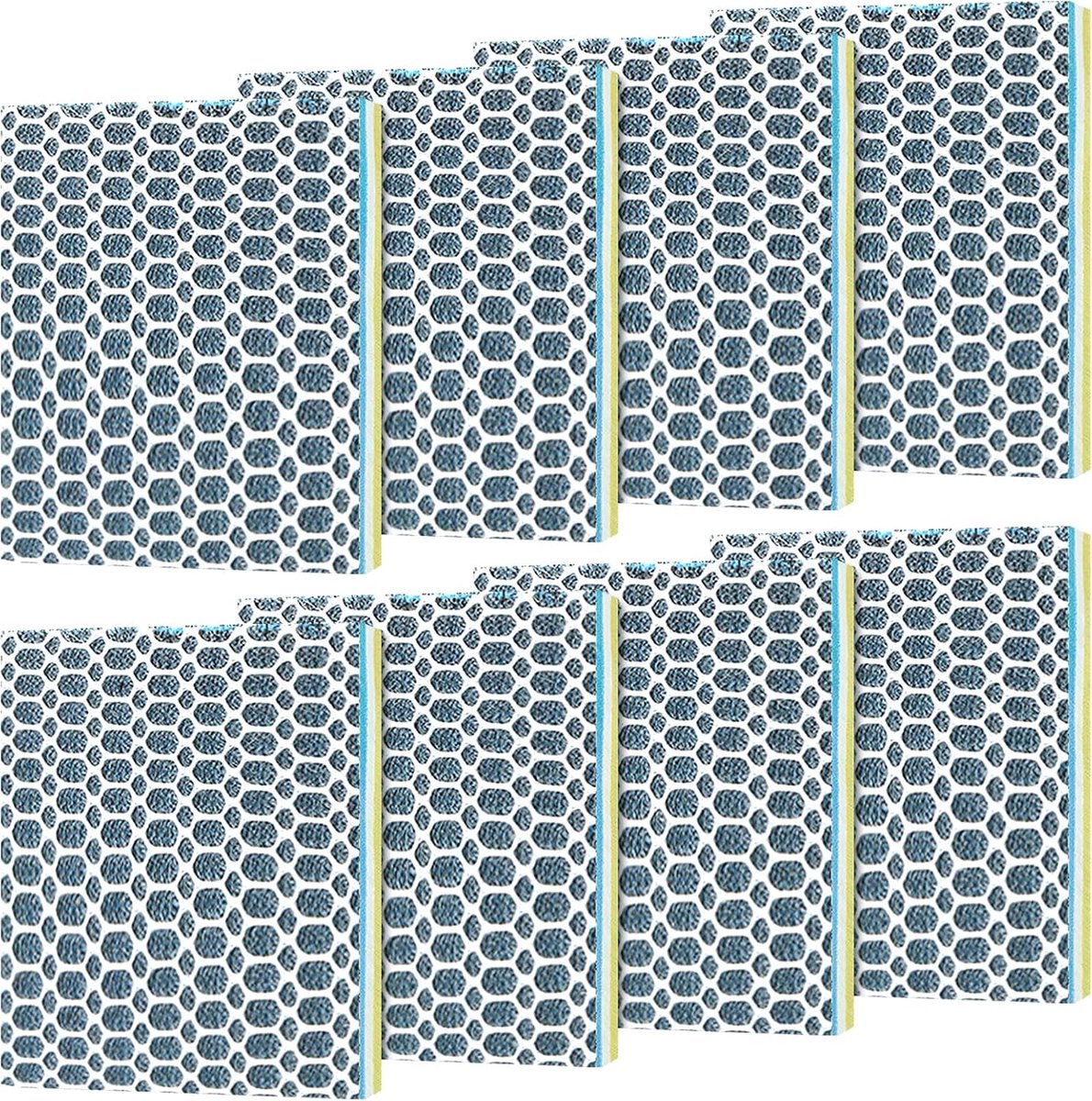 8 stuks 9D zeer efficiënte filterwatten, filterwatten voor aquarium (10 x 10 x 2 cm), biochemische filtermat met honingraatstructuur, meerlaags design met hoge doorlaatbaarheid voor
