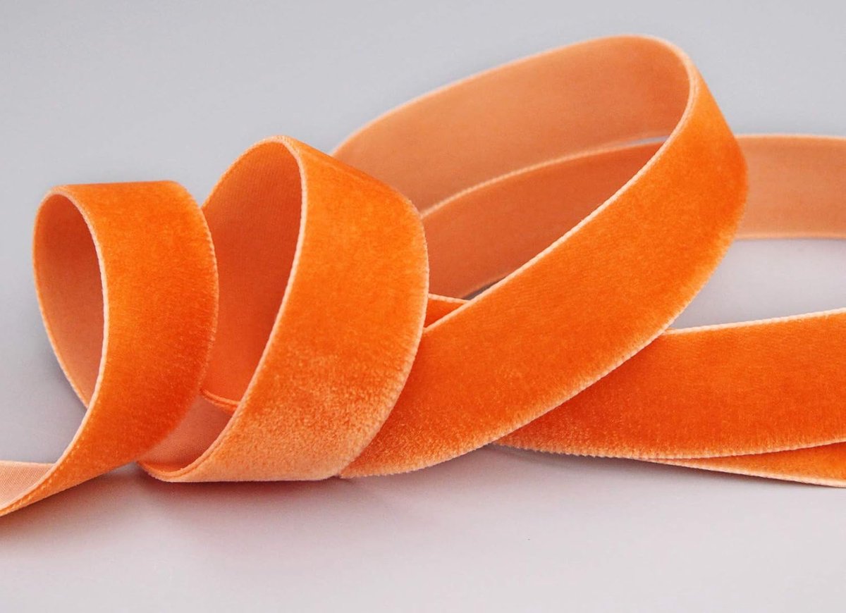 3 m x 16 mm fluwelen lint oranje (445) Dekoband velours eenzijdig fluweel vastkant fluwelen lint om te naaien te versieren