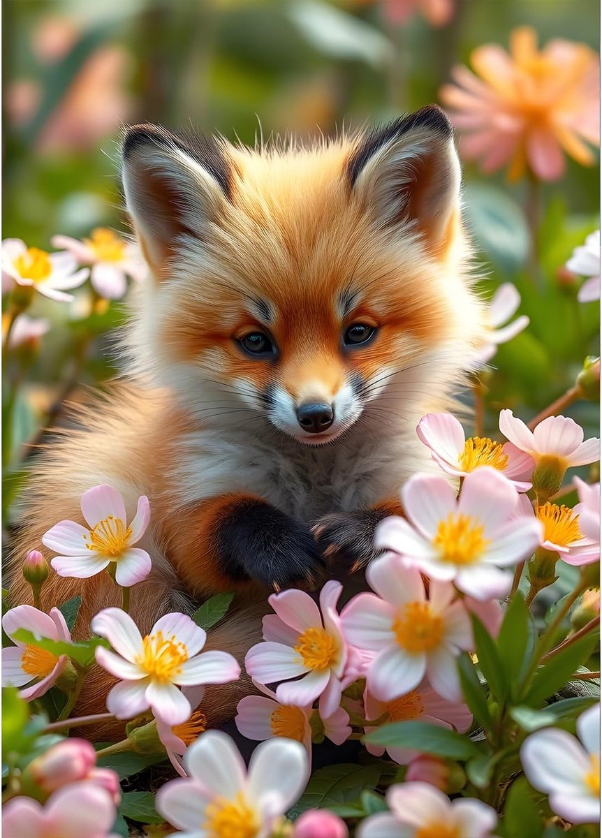 Schattige Fox Diamond Painting Kits voor volwassenen, beginners, 5D wilde bloemen, diamond art, doe-het-zelf, ronde volledige boor vos, kunstkunst, met schilderset, ontspannend handwerk voor