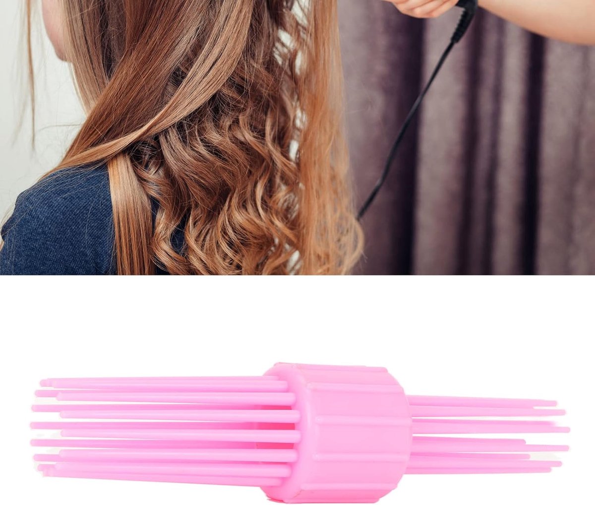 Krullend haargereedschap, krullende kam, slipbestendig, draagbaar, zachte krullen, multi-tand haarstyling krultang, voor vrouwen