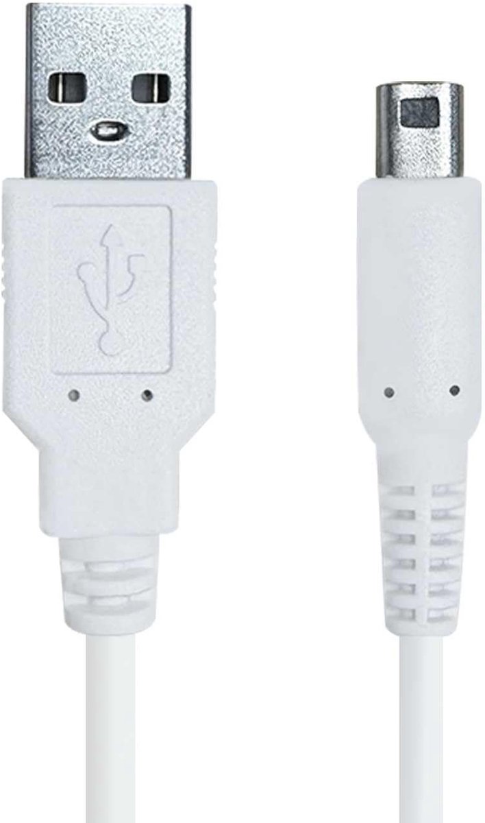 Oplader 3ds, 2ds, dsi, USB-oplaadkabel, 1,2 m, compatibel met DSi, DSi XL-consoles, USB-voeding, 2ds-oplader, wit