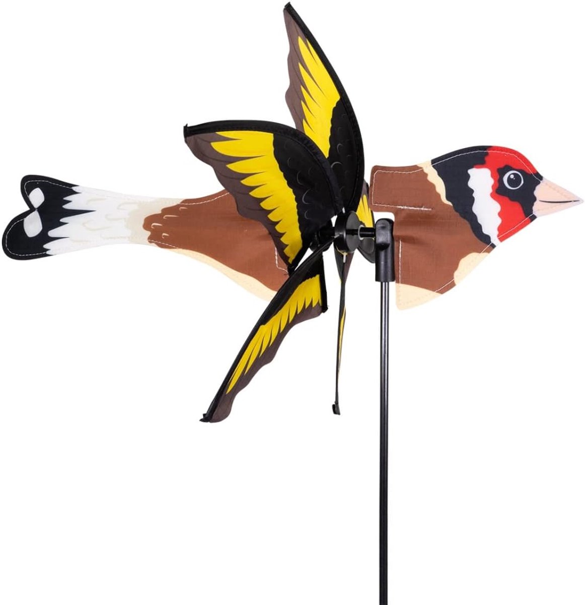 Wind Spinner - Petite 2 in 1 Stieglitz - windmolen Ø28x43x85cm - windmolen met paal of verrijdbaar met hangende set