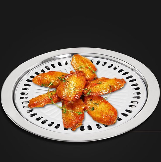 Stick Style Kookplaat Koreaanse Barbecue Grill Ronde Barbecue Grill Pan Kachel Grillplaat, voor Indoor Outdoor Camping Bbq, Grill Pannen Voor Koken Gezonde Keuken Vlees Groente BBQ Accessoires Gereedschap — afbeelding 5