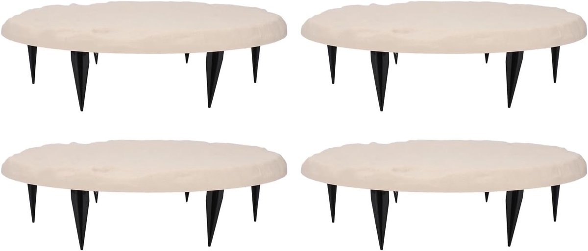 Stapstenen voor buiten, ronde stapstenen van polypropyleenhars met grondpennen voor gazontuinpad (Beige)