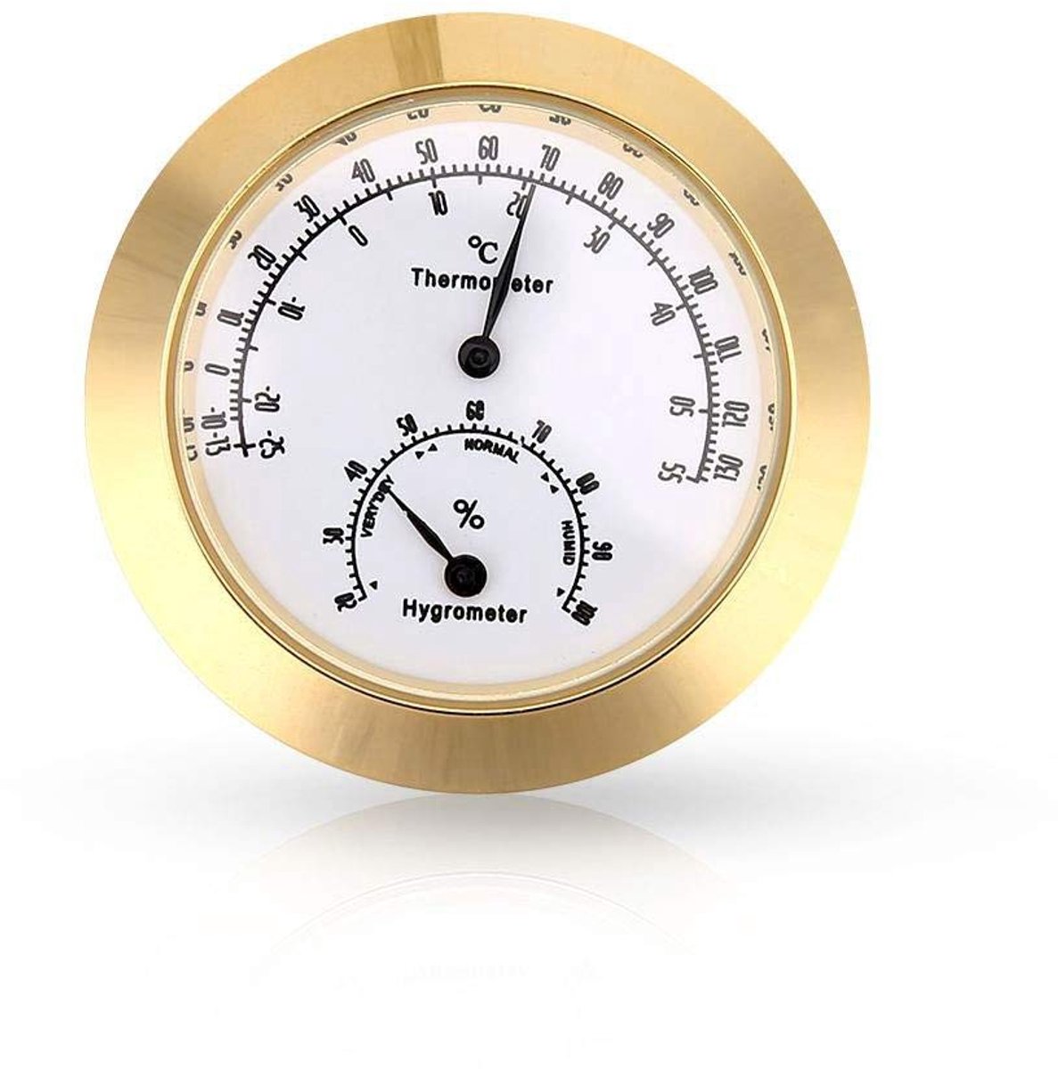 Thermometer Vochtigheidsmeter Vochtigheid Temp Voor Viool Gitaar Instrument Case Etc Meter Tool goud