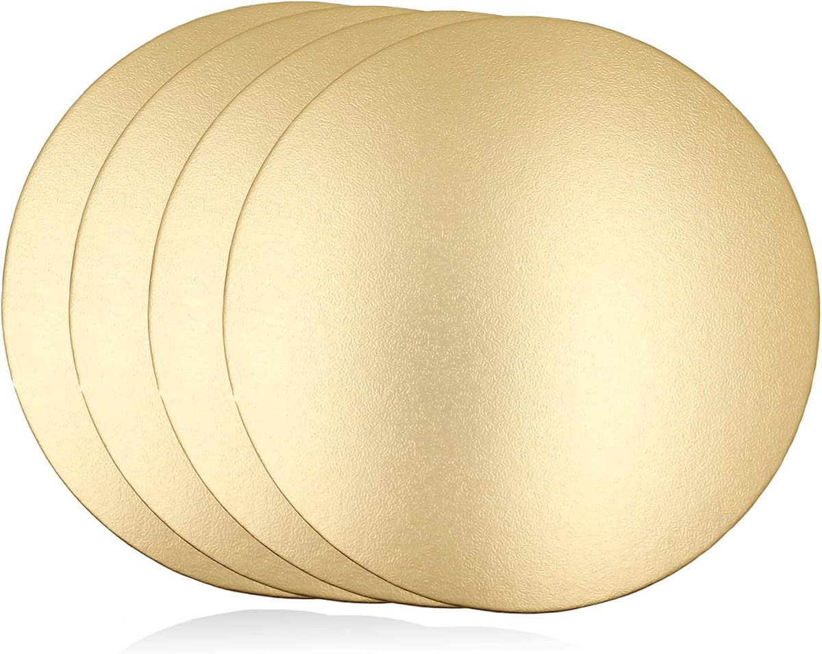 Cake Board Taartonderlegger I 4 stuks 2mm Ø 20cm Goud Cakeboard Rond I Herbruikbare taartplaat karton voor transport van taarten en cakes