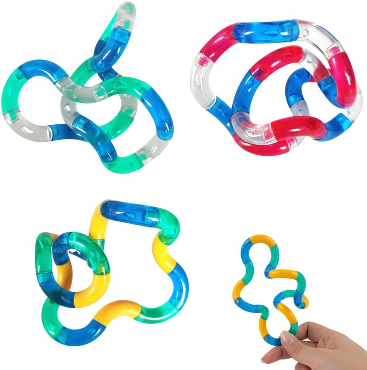 3 stuks tangle fidget-speelgoed, vingerdecompressie, fidget-twist, stressvermindering, stimuleren, stil, voor kinderen en volwassenen