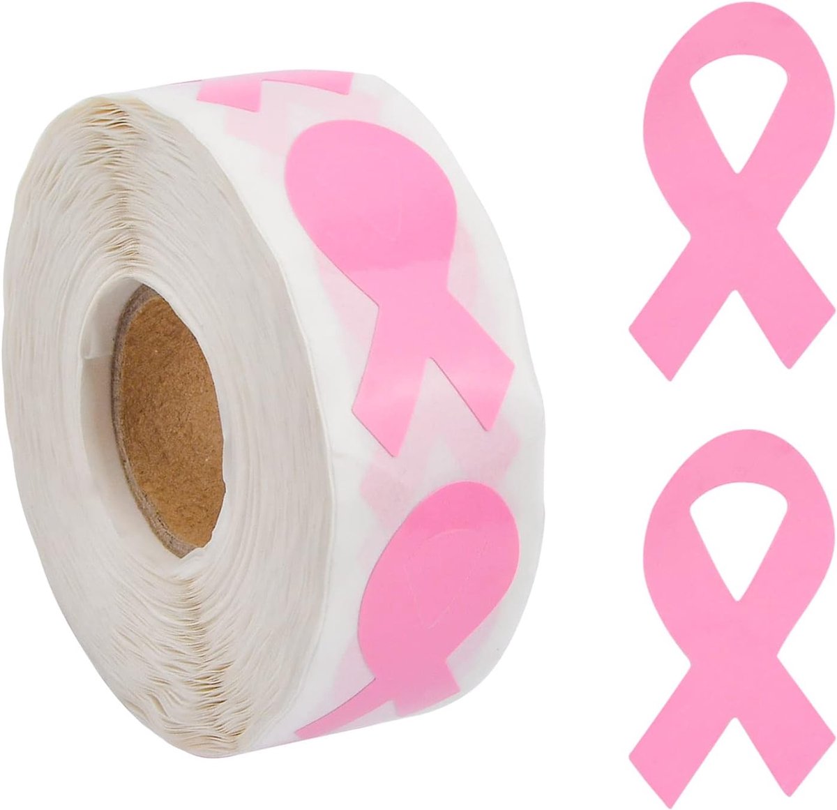 Roze Lint Bewustzijn Stickers - 500 Stuks, Etiketten Roll