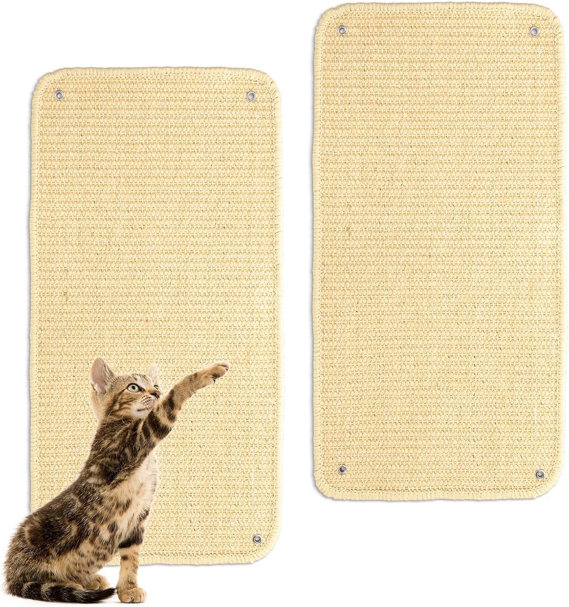 Sisal-krabpad voor katten, 2 stuks voor binnenkatten, 19,6 x 9,8 inch