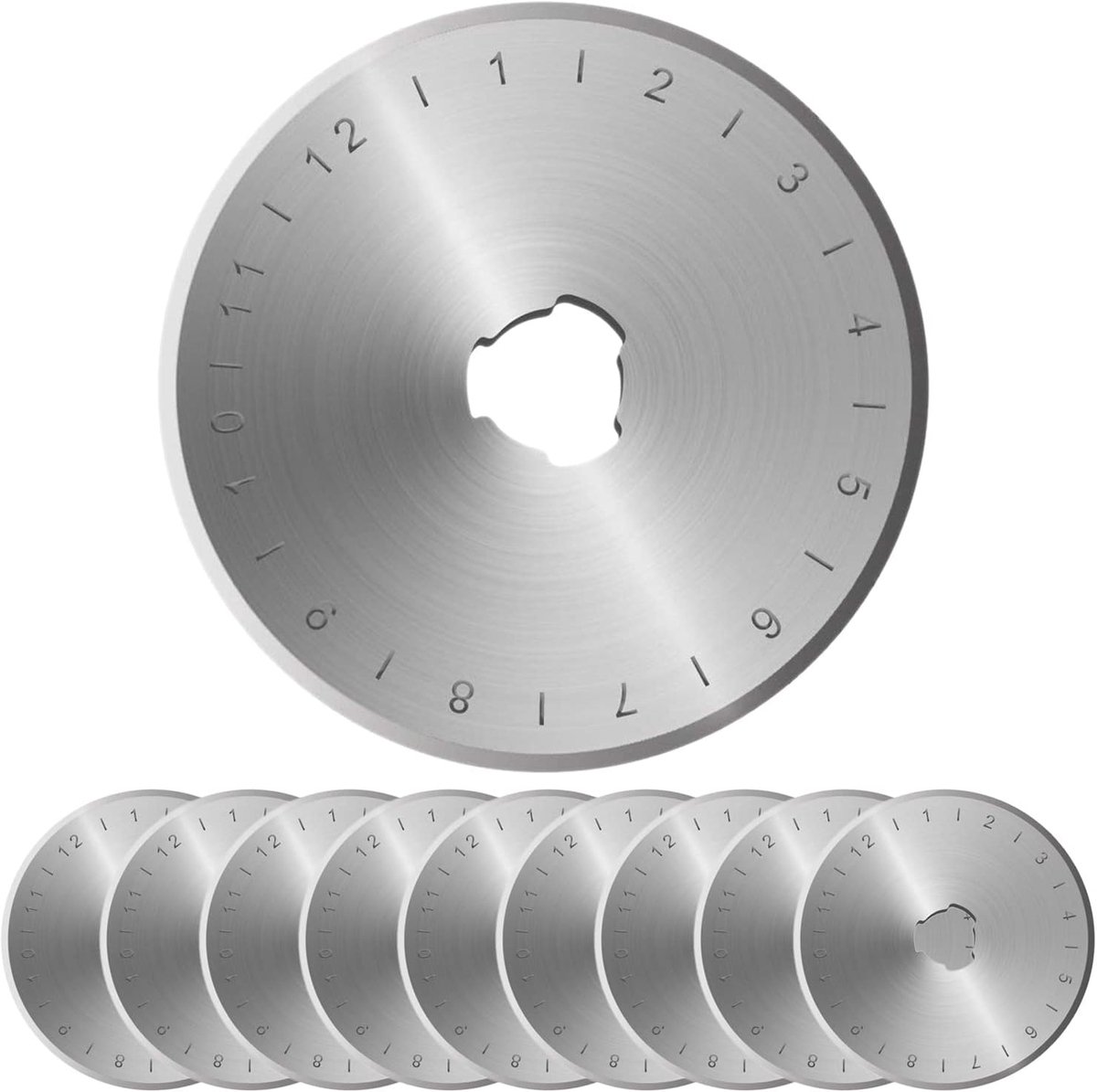 10 stuks reservemessen, 45 mm roestvrij staal rolmes ronde messen