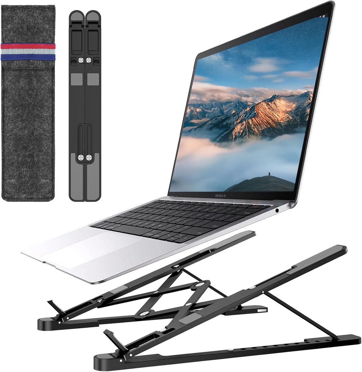 Laptop Stand voor Bureau- 10-Hoekverstelling Opvouwbaar Draagbaar