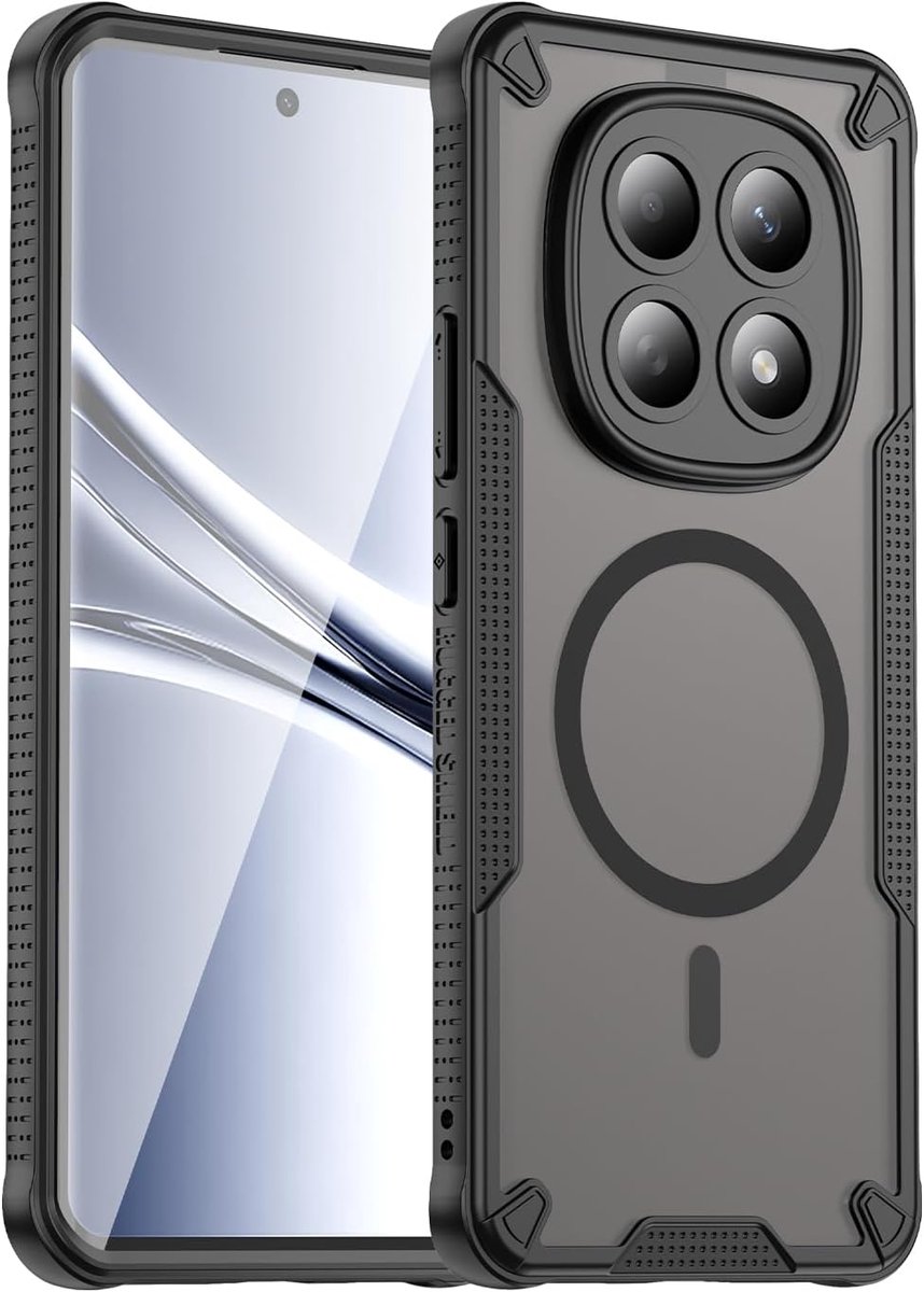 Hoes voor Xiaomi Redmi Note 15 4G / 5G / Xiaomi Poco M8 5G, compatibel met Magsafe, magnetisch, doorschijnend, mat, telefoonhoes met camerabescherming, robuuste duurzame stootvaste
