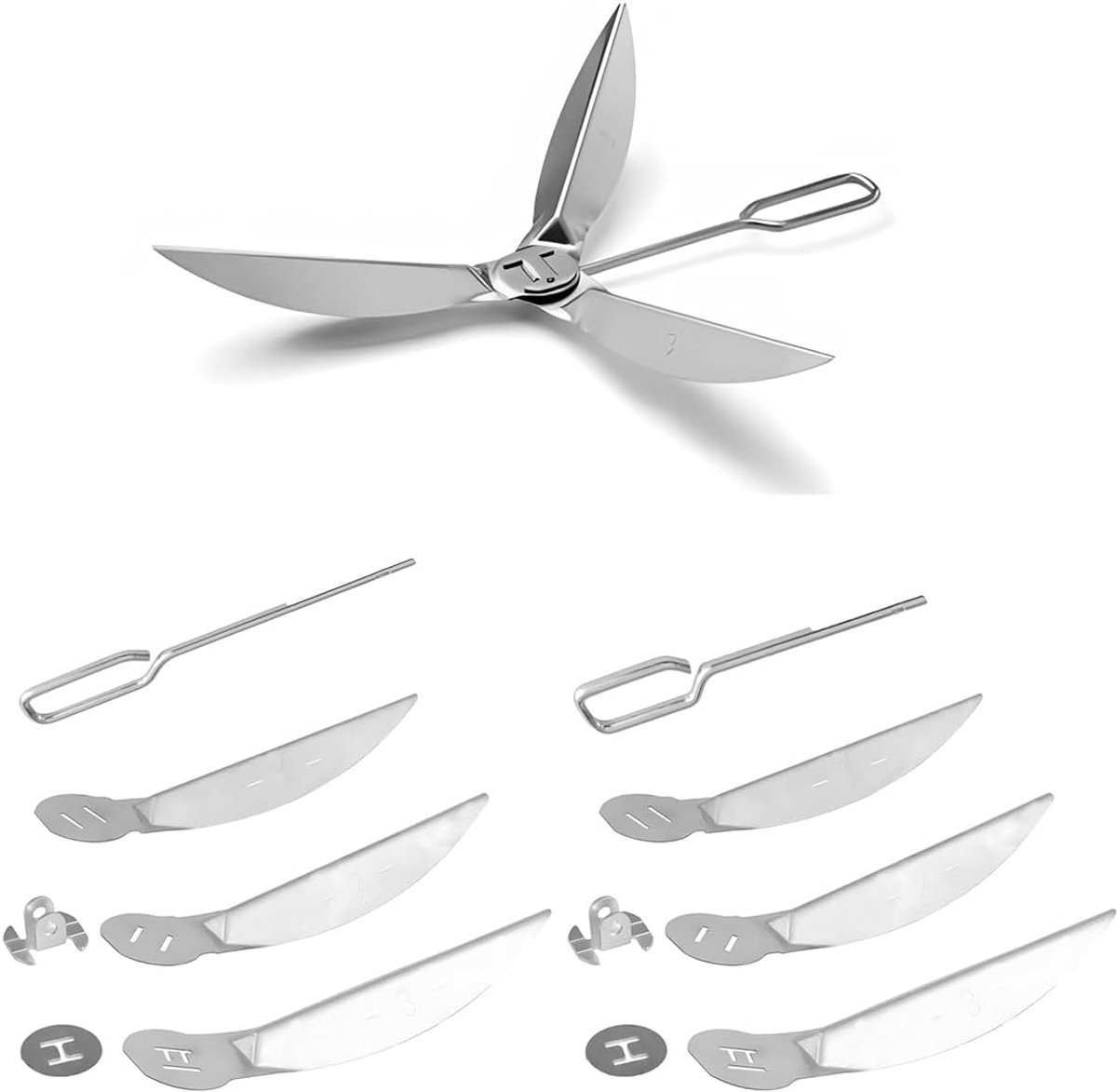2 sets 18-1/2 inch One-Touch reinigingssysteemkit - Vervangend onderdeel voor waterkokers en houtskoolgrills