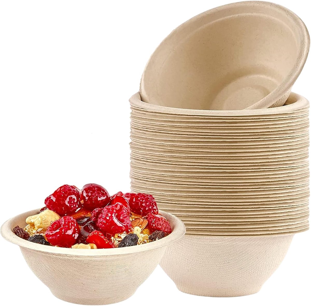 wegwerpbare kleine bruine 220ml/7.7oz Bagasse composteerbare