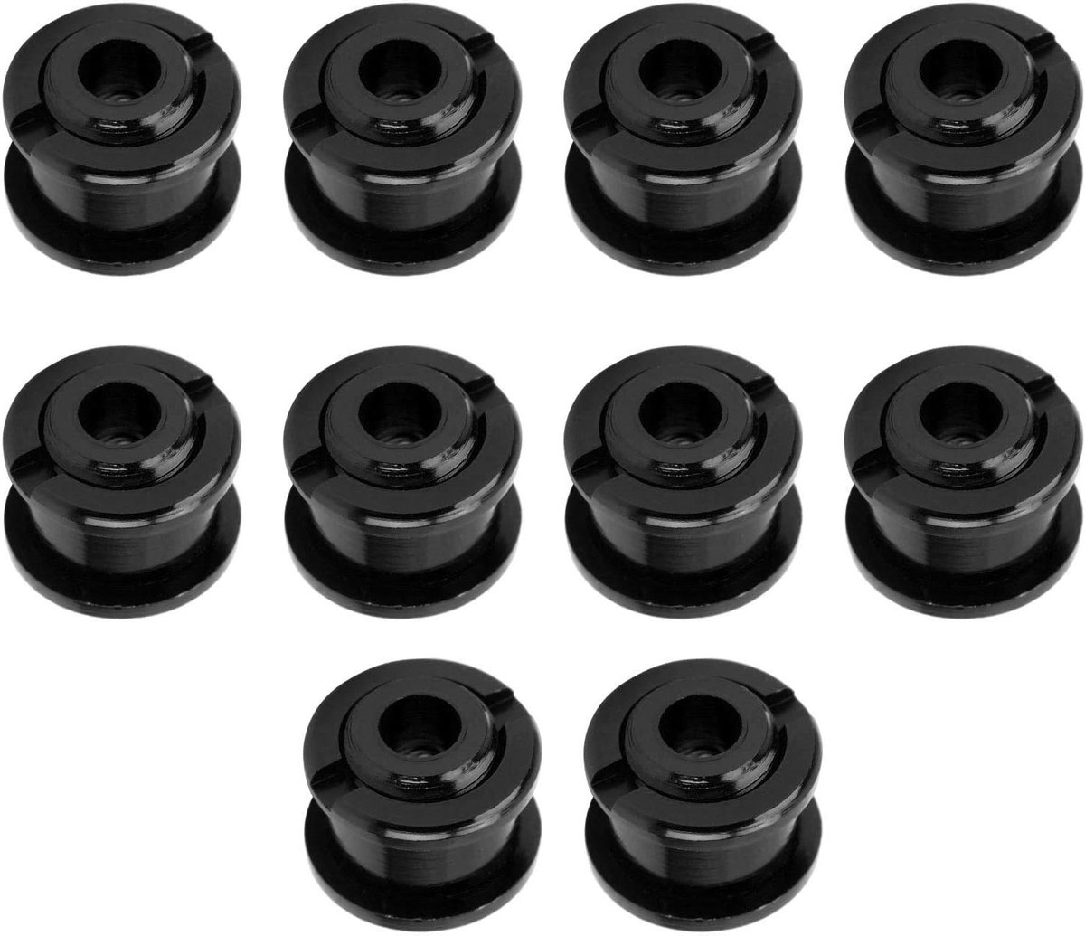 Bolts Bicycle Single Speed Aluminum Alloy Mountain Bike Road Bike Accessories 10PCS 4.9mm Lightweight Durablity Rustproof (Black)