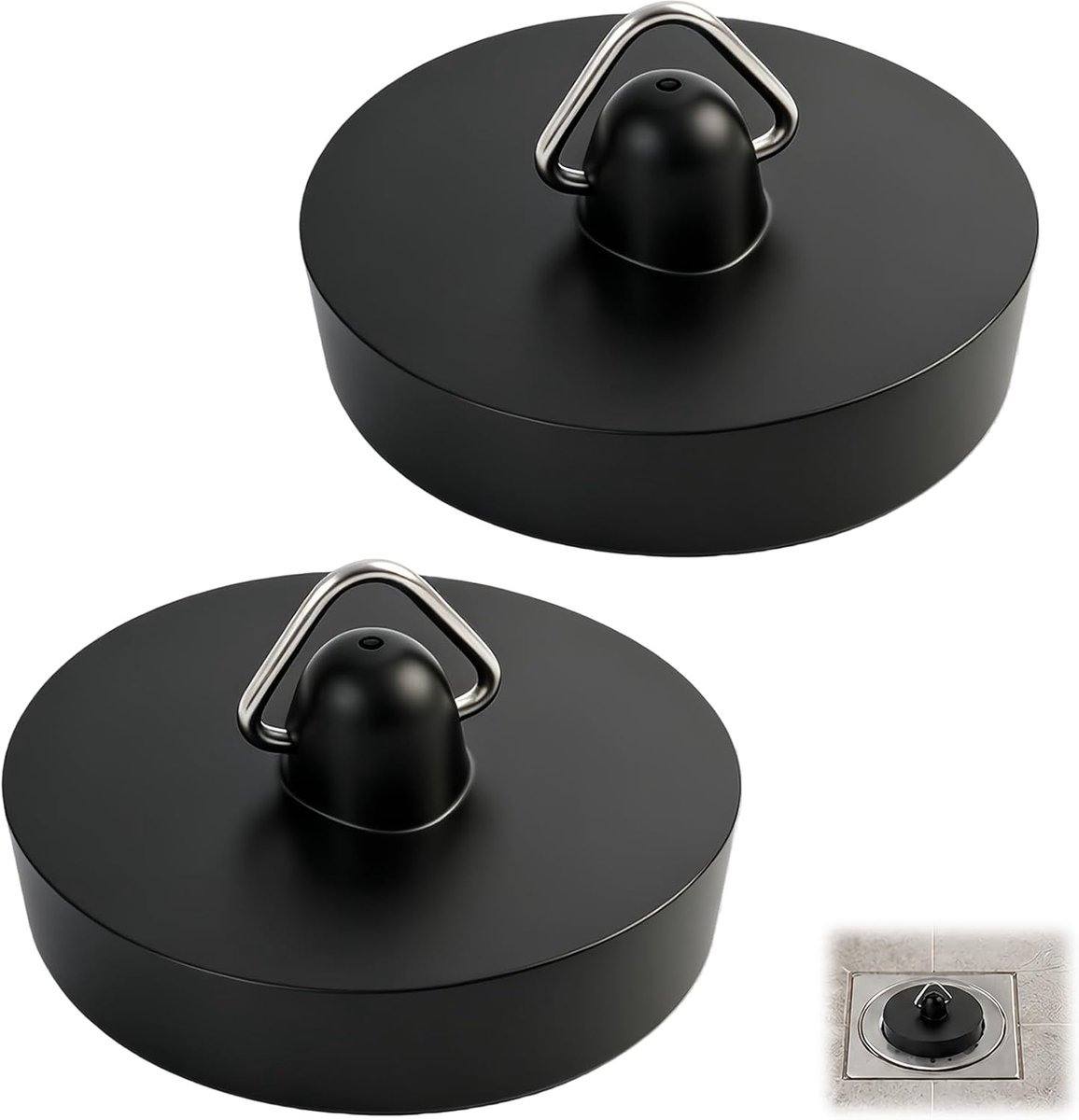 2 stuks gootsteenstop van pvc, 48 mm, universeel model, van rubber